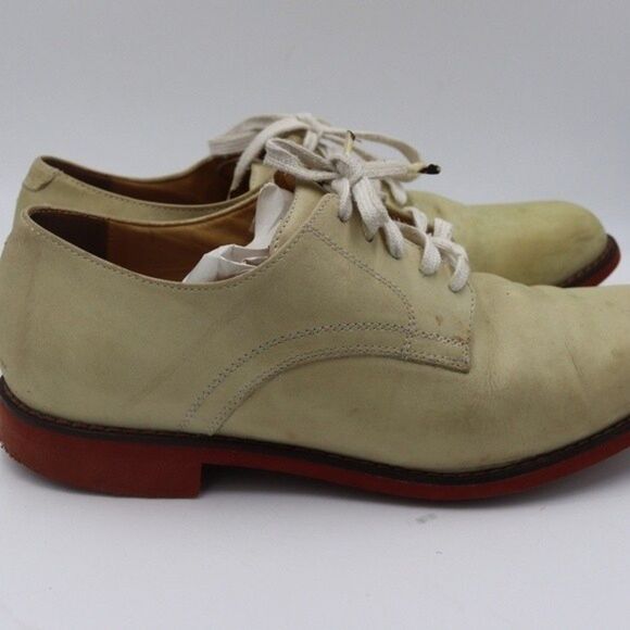 Cole Haan Vintage Cream Leather Oxford Shoes Mens 9.5 Brown Sole - Picture 7 of 16